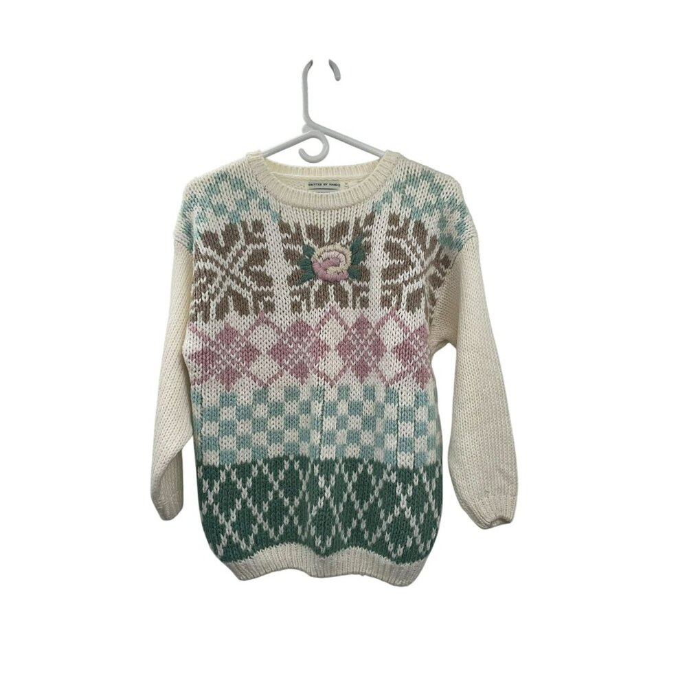 Vintage Shenanigans Sweater Womens M Used Knitted by Hand